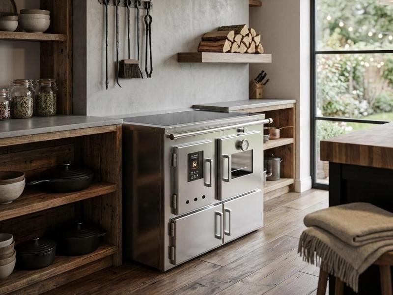 Fogão a lenha Aço Inox Dupla Combustão
